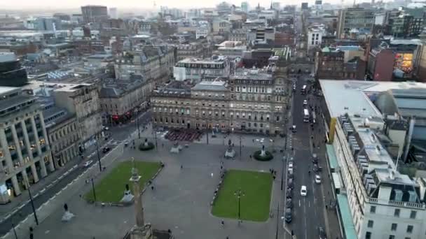 Oprichting Aerial View Shot Glasgow Lanarkshire Renfrewshire Schotland Verenigd Koninkrijk — Stockvideo