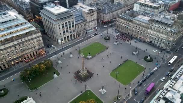 Establishing Aerial View Shot Glasgow Lanarkshire Renfrewshire Scotland Velká Británie — Stock video