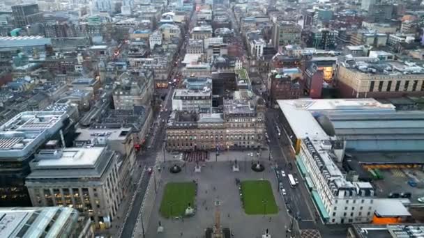 Establishing Aerial View Shot Glasgow Lanarkshire Renfrewshire Scotland Velká Británie — Stock video