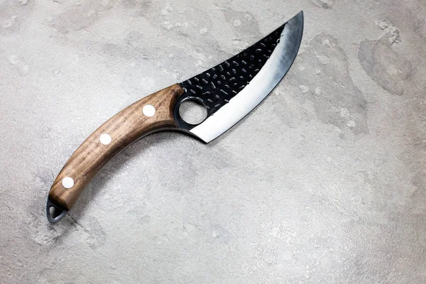 Big Kitchen Knife Wooden Handle - Stock-foto