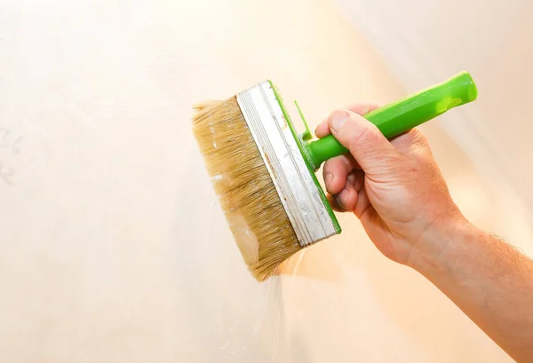 Man Painting Gypsum Baseboard Brush Ceiling Maintenance Repair Works Flat  Stock Photo by ©NEW_PHOTOS 464154942