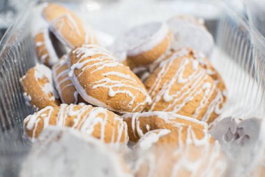 Tasty sugar Shortbread biscuits lies on the plate