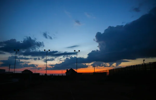Вечернее Темное Небо Красивый Закат — стоковое фото