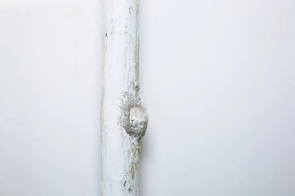 Tuyau Rouillé Dans Maison Mur Avec Blanchisserie Dans Appartement Avec — Photo