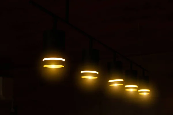 Lámpara Minimalista Negra Moderno Café Tipo Loft Casa Cool Idea — Foto de Stock