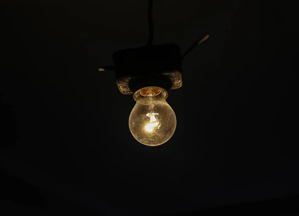 Dimming Light Bulb Dark Room Renovation Maintenance Repair Works Indoor — Stock Photo, Image