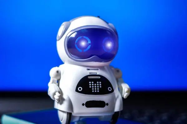 仮想スクリーンのオンライン システムの実質のロボット デジタルチャットボット チャットGpt 会話アシスタント Ai人工知能コンセプト 未来の未来技術について 開発のためのビジネスヘルパー — ストック写真