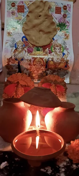 Festival Deepawali Hindou Religion Saxena Lampe Huile Communautaire — Photo
