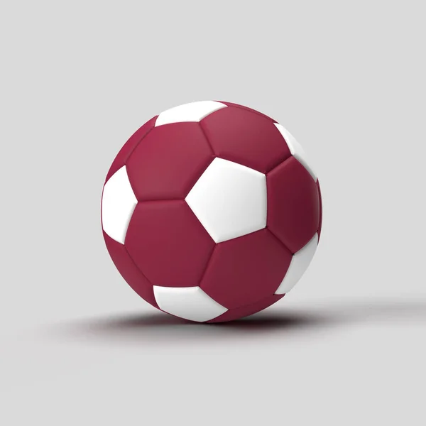 Katar Vlajka Barva Fotbal Izolované Pozadí Vykreslování Ilustrace — Stock fotografie