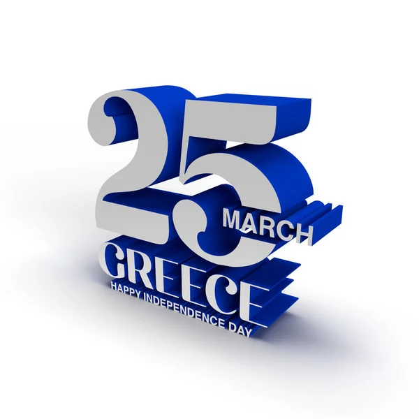 Greece Flag March Greece Happy Independence Day Rendering Illustration — Stock Photo, Image