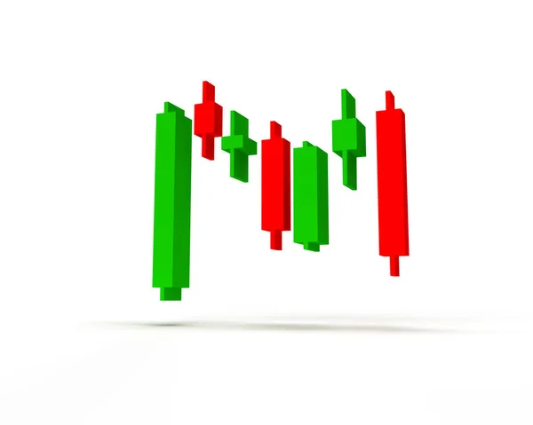 Candlestick Forex Aandelenmarkt Grafisch Geïsoleerde Achtergrond Weergave Illustratie — Stockfoto