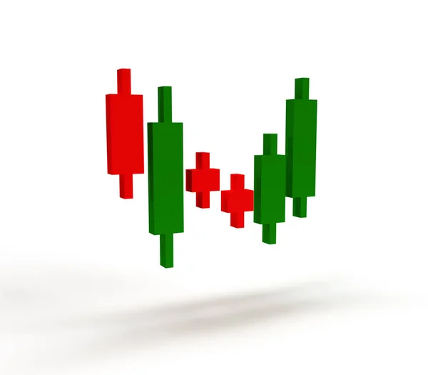 Candlestick Forex Stock Market Graphisolated Background Rendering Illustration — Stock Photo, Image