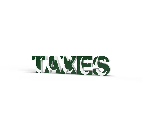 Taxes Pakistan Flag Rendering Illustration Isolierter Hintergrund — Stockfoto