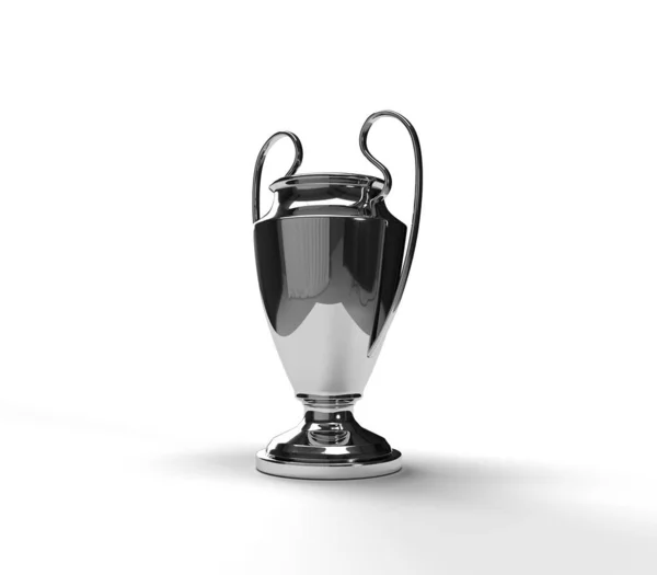 Uefa Eurocup 2024庆祝赢得足球赛场奖杯 3D渲染说明 — 图库照片