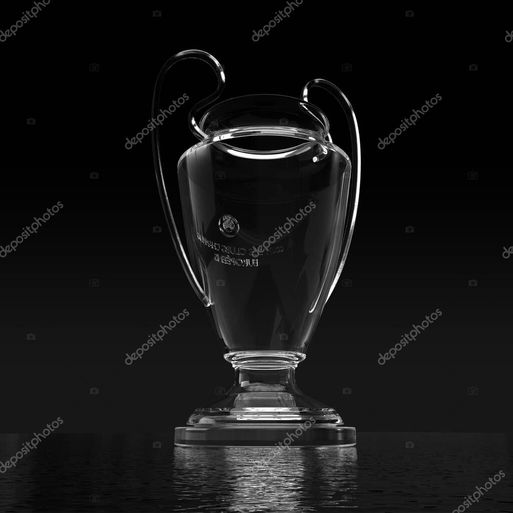 Copa Uefa euro 2024 celebración de trofeo ganador con el estadio de