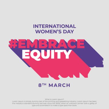8 Mart 'ta kendine sarılıyor. Eşitliği Kucakla Uluslararası Kadınlar Günü 2023 'ün kampanya teması. Vektör illüstrasyonu