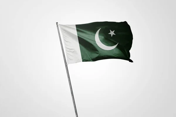 Pakisztán Nemzeti Zászlója Pakisztán Zászlólobogás — Stock Fotó
