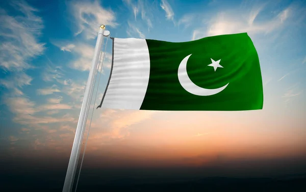 Σημαία Του Πακιστάν Που Κυματίζει — Φωτογραφία Αρχείου