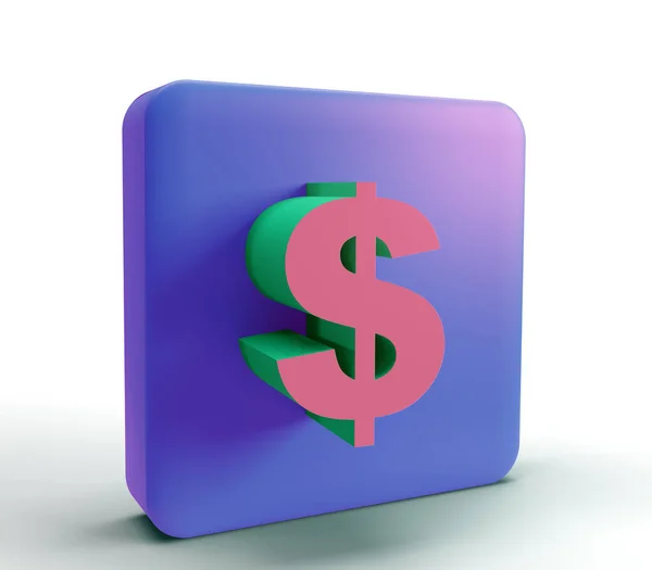 Dollar Sign Rendering Illustration Isolally Background — 스톡 사진