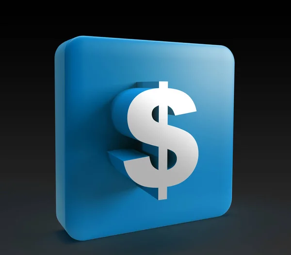Dollar sign 3d rendering illustration.isolated background