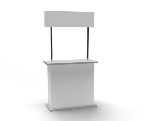 Blank Promotion Stands White Background Rendering Illustration — Stock Photo, Image