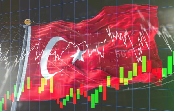 Türkiye bayrağı, borsa, döviz ve ticaret, petrol üretimi, ihracat ve ithalat ticaret ve lojistik sektöründeki konteyner gemisi.