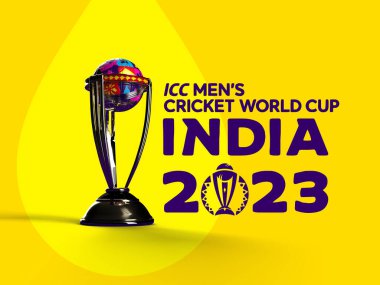 Karachi Pakistan 5 Nisan Dünya Kriket Kupası 2023 tarihli ICC Mens Dünya Kupası tutkusuyla parıldıyor..