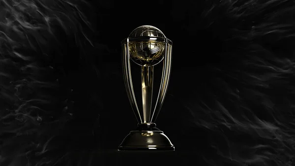Oslava Mistrovství Světa Kriketu Vítěznou Trofej Míčem Vykreslování Ilustrace — Stock fotografie