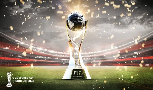 Karachi Pakistan March Fifa World Cup 2023 Celebration Trophy Rendering — Stock Photo, Image