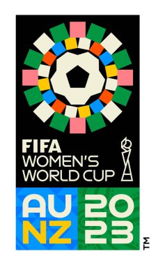 Karachi, Pakistan 5 Mayıs FIFA Dünya Kupası AU NZ 2023 Logosu, Vector Logosu, kadın futbol logosu