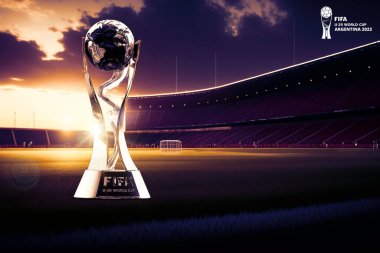 FIFA U-20 Dünya Kupası Arjantin 2023 Stadyumu 3D kupa resimli.