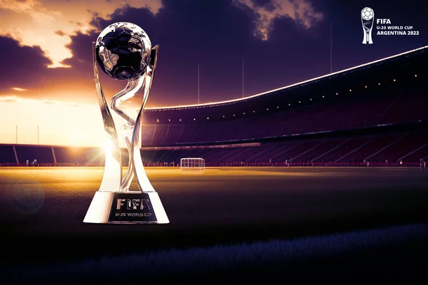 Fifa World Cup Argentina 2023 Stadium Trophy Rendering Illustration — 图库照片