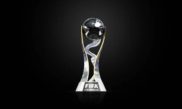 Fifa 20ワールドカップアルゼンチン2023スタジアムトロフィー3Dレンダリングイラスト付き — ストック写真