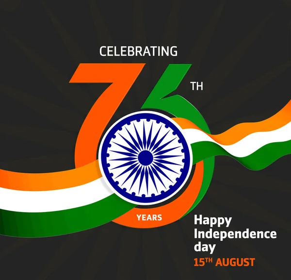 Αύγουστος Ευτυχισμένη Ημέρα Ανεξαρτησίας Ινδία Μπλε Φόντο Εικονογράφηση — Φωτογραφία Αρχείου