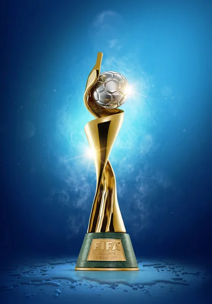 Karachi Pakistán Marzo Fifa Copa Mundial Femenina 2023 Trofeo Con —  Fotos de Stock