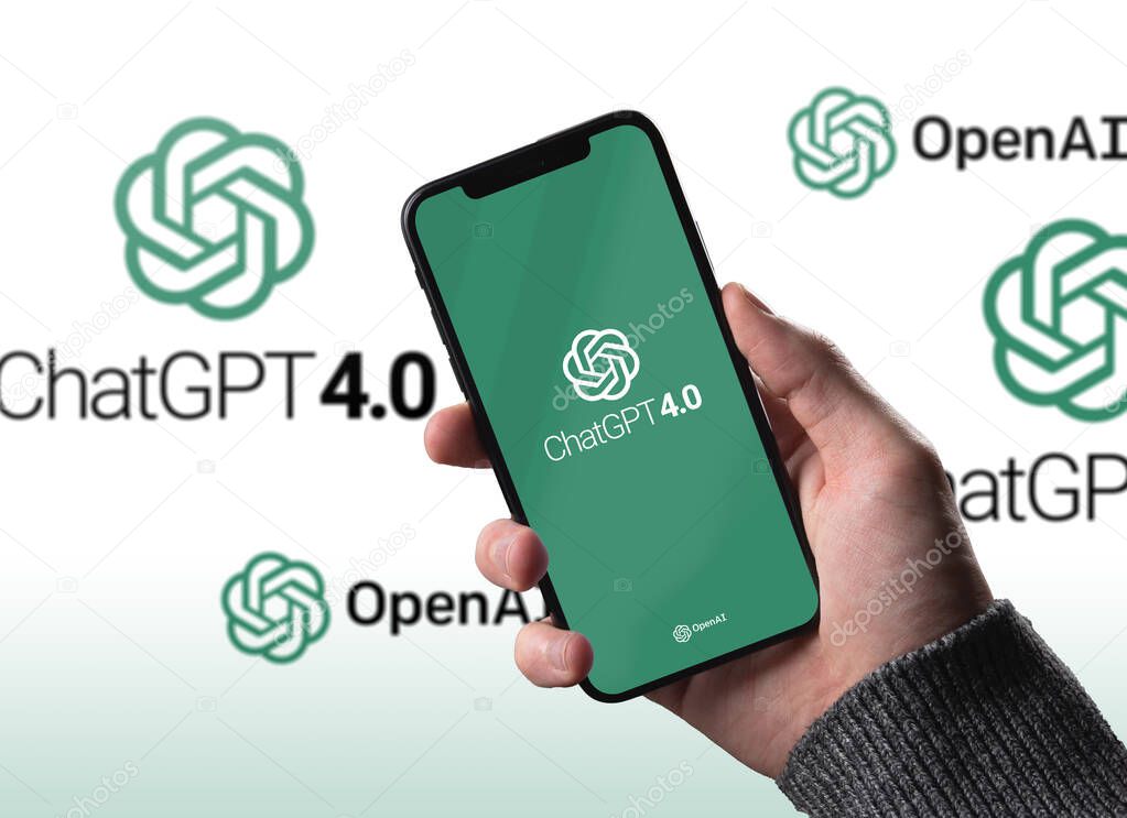 Pakistan, Karachi - July 1 2023 : Website of ChatGPT seen in an iPhone. ChatGPT is a chatbot by OpenAI and is built on top of OpenAI's GPT-4 family of large language models.