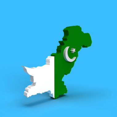 Pakistan Harita 3d resimleme. 