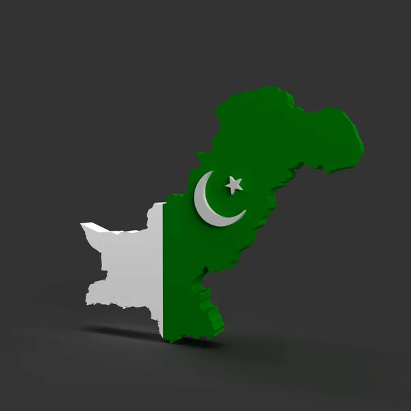Pakistán Mapa Representación Ilustración — Foto de Stock