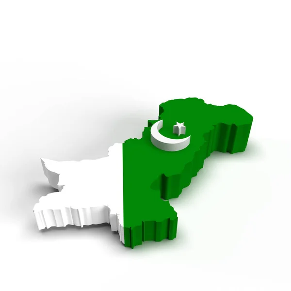 Πακιστάν Χάρτης Απεικόνιση Απόδοση — Φωτογραφία Αρχείου