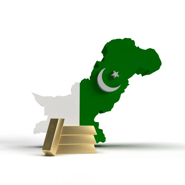 巴基斯坦地图3D — 图库照片