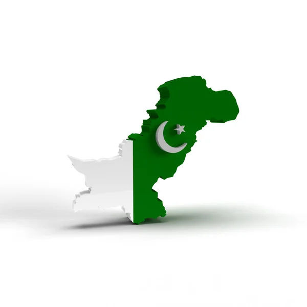 Pakistans Karta Återgivning Illustration — Stockfoto