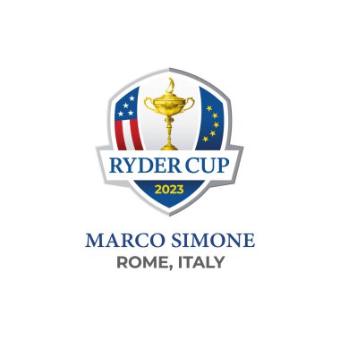 Karachi, Pakistan - 10 Temmuz, Ryder Kupası logosu. Ryder Kupası 2023. Ryder Kupası Golf Turnuvası logo vektör çizimi.