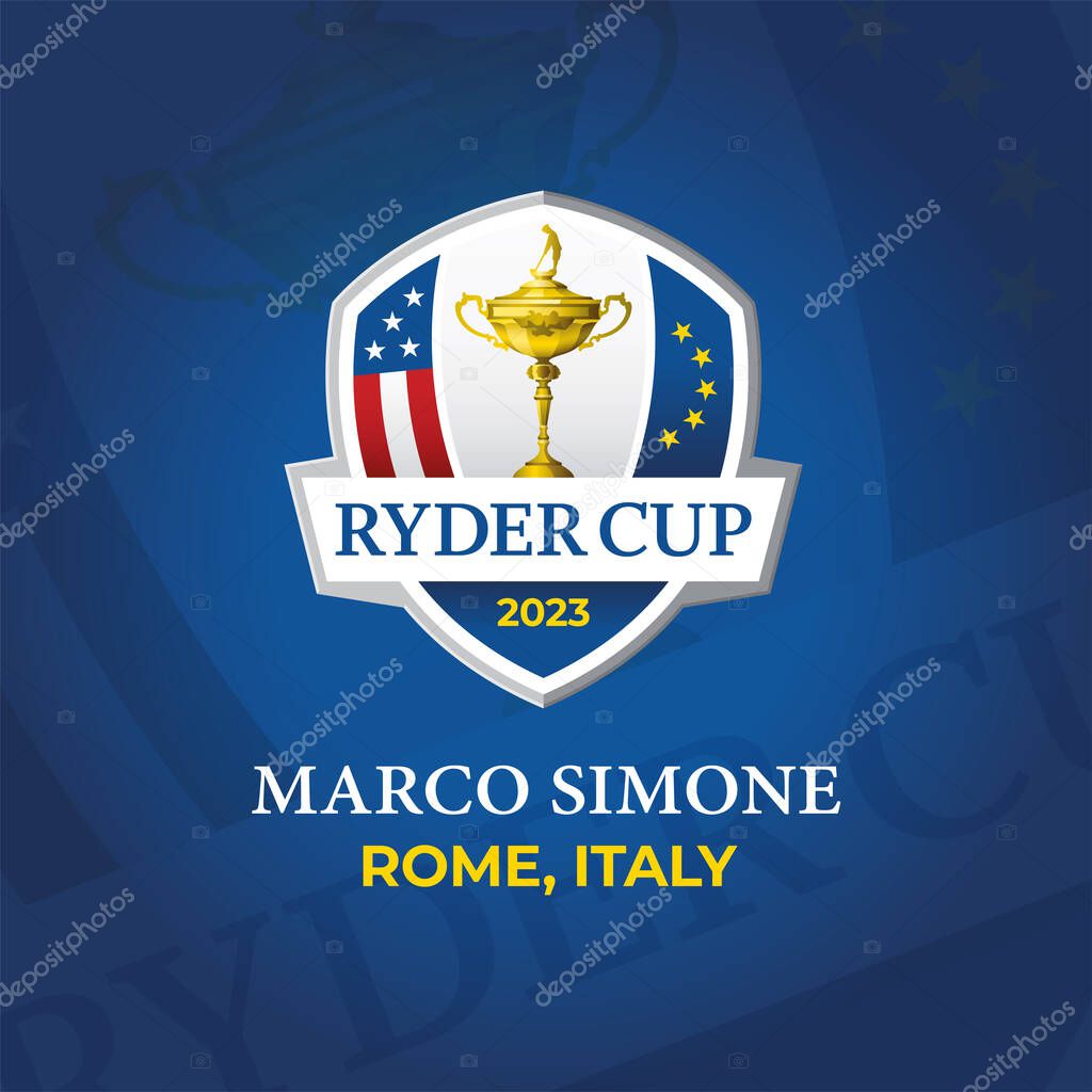 Karachi, Pakistan - July 10, Ryder Cup Logo. Ryder Cup 2023. Ryder cup golf tournament logo vector illustration.