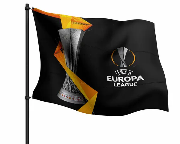 Pákistán Karáčí Března 2023 Uefa Europa League Zápas Vlajky Pozadím — Stock fotografie