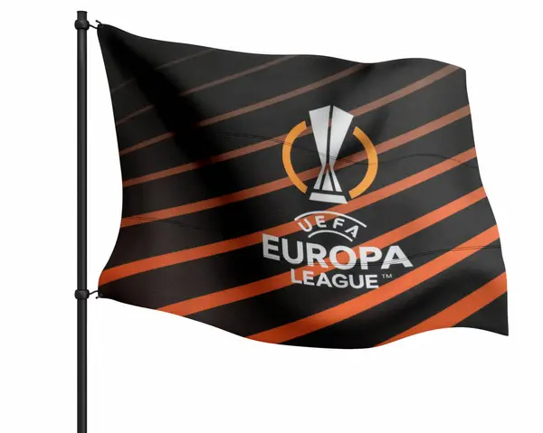 Paquistão Karachi Março 2023 Bandeiras Liga Europa Uefa Combinam Com — Fotografia de Stock