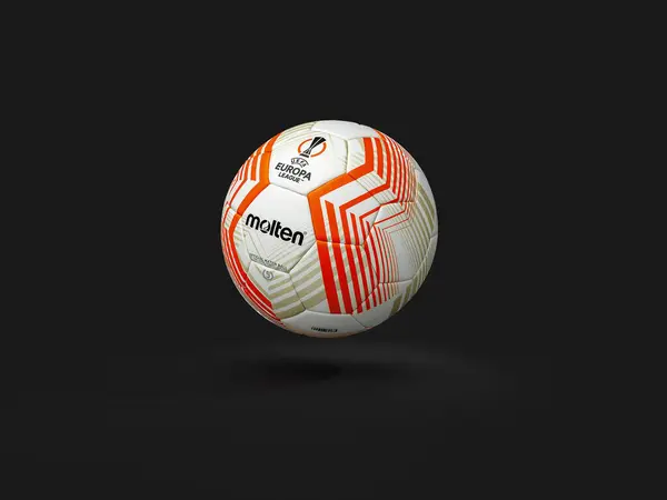 パキスタン カラチ 2023年3月18日 Uefaヨーロッパリーグ公式ボールの試合ビュー 3Dレンダリングイラスト — ストック写真