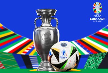 Karachi, Pakistan. 27 Kasım. UEFA Avrupa Kupası 2024 Futbol topu izole arka plan. 3d resimleme.