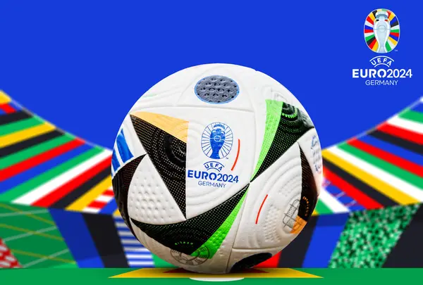 stock image Karachi, Pakistan. 27 November. UEFA Euro Cup 2024 Soccer ball football Isolated background. 3d rendering illustration.