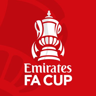 Karachi. Pakistan, 27 Ocak 2024: Emirates FA Cup The Football Association Challenge Cup logosu. Vektör İllüstrasyonu.