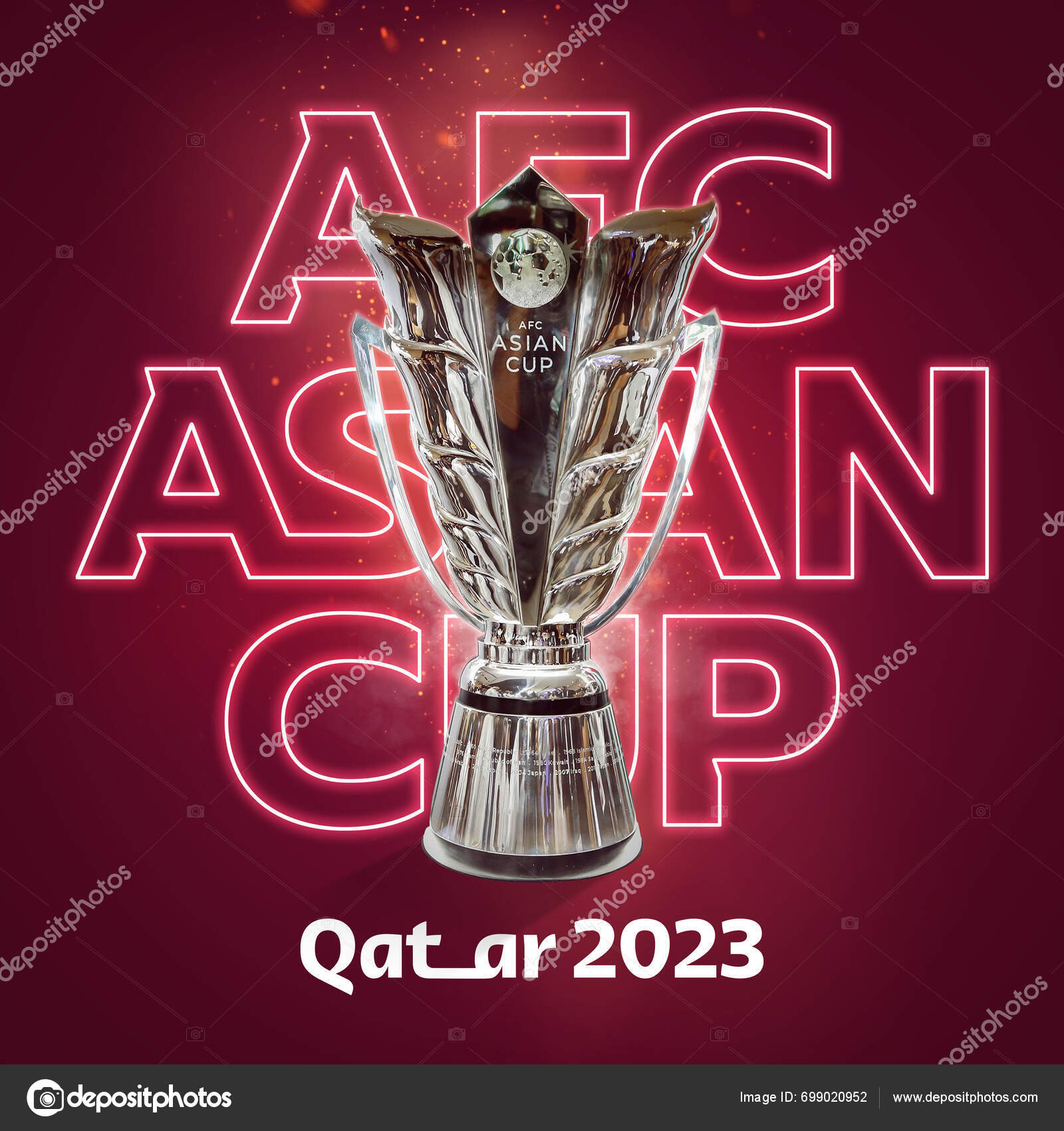 Karachi Pakistan March Afc Asian Cup Trophy 2024 Celebration Winning